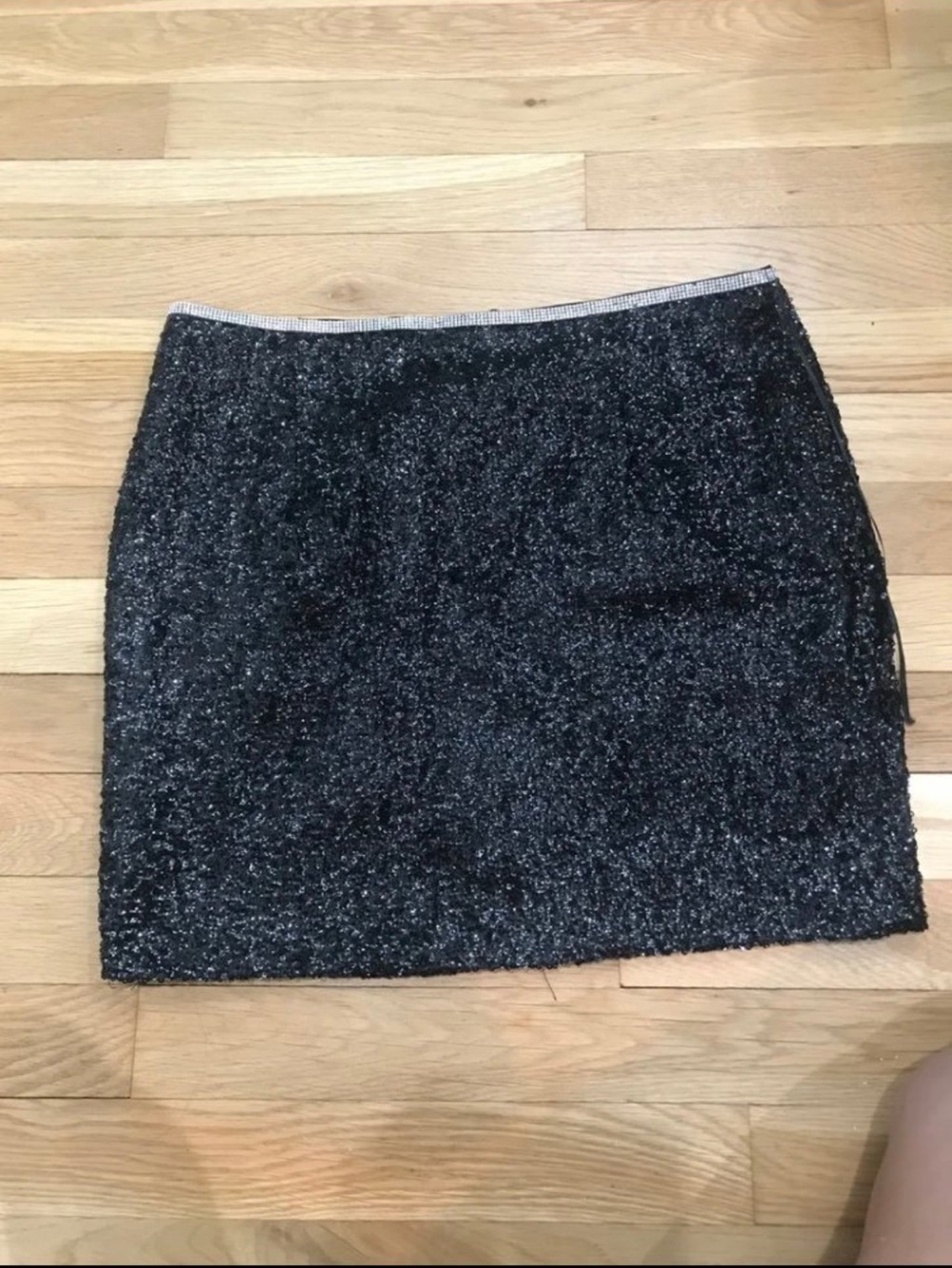 Sparkle Mini Skirt - Black Glitter